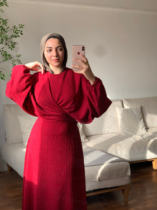 0Velvet wrap dress
