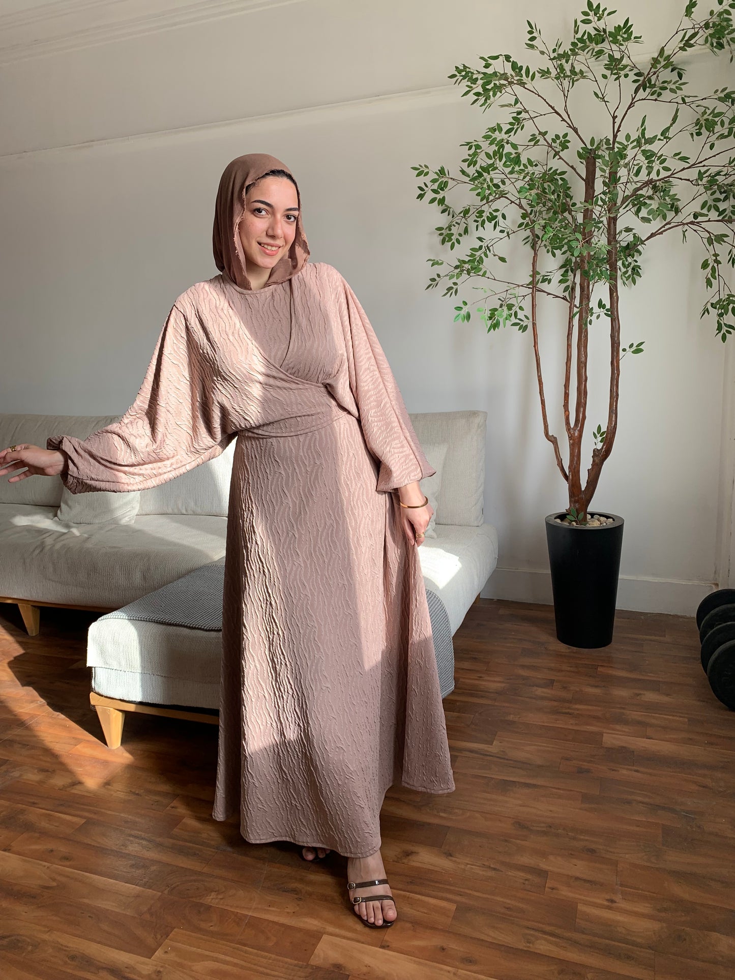 Blush wrap dress
