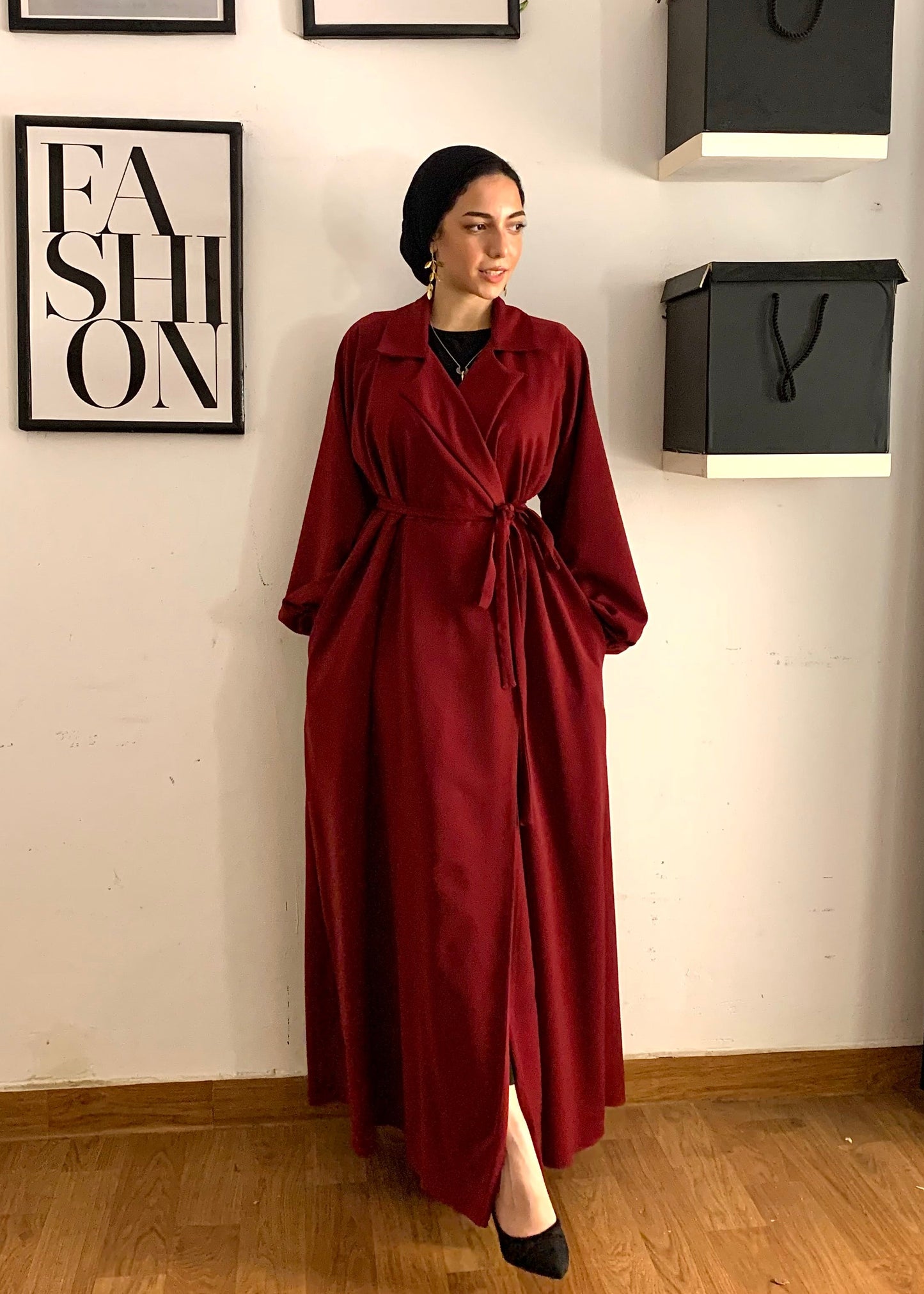 Red velvet dress