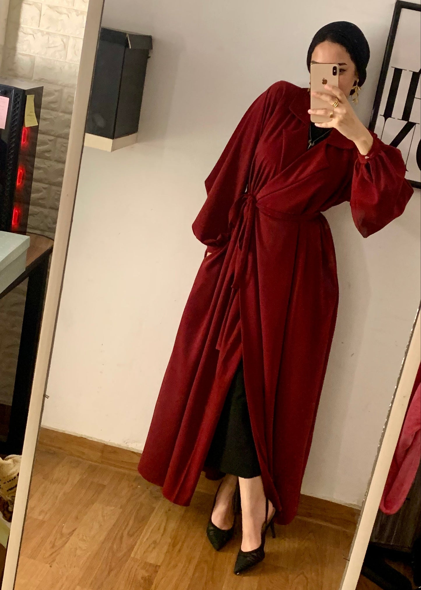 Red velvet dress