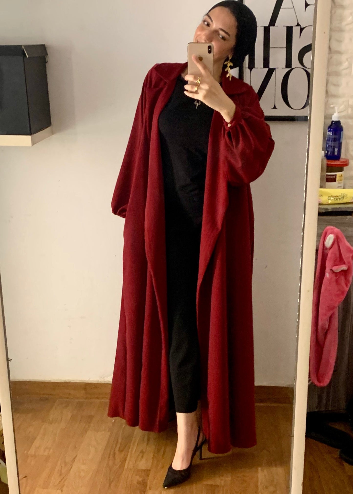 Red velvet dress
