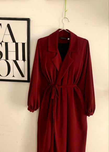 Red velvet dress